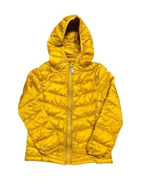 Core Life Kids Yellow Puffer Jacket Size 5-6 Hooded Lightweight Coat